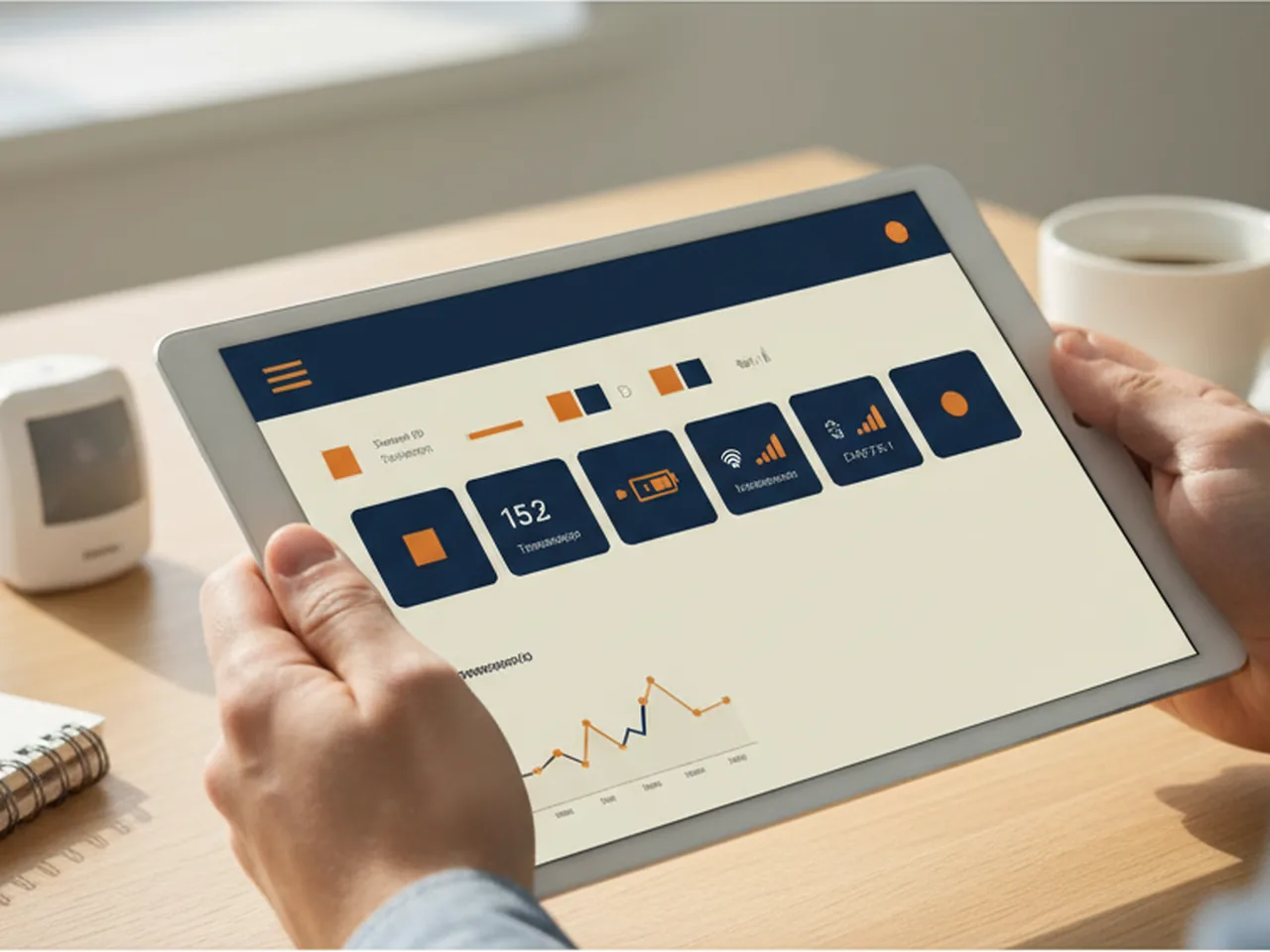Telemetrie-Detail Bewegung und Präsenz auf Tablet