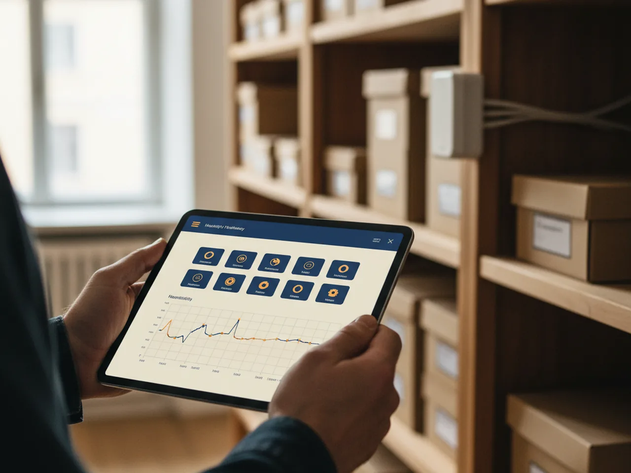 Telemetrie-Detail Luftfeuchte auf Tablet