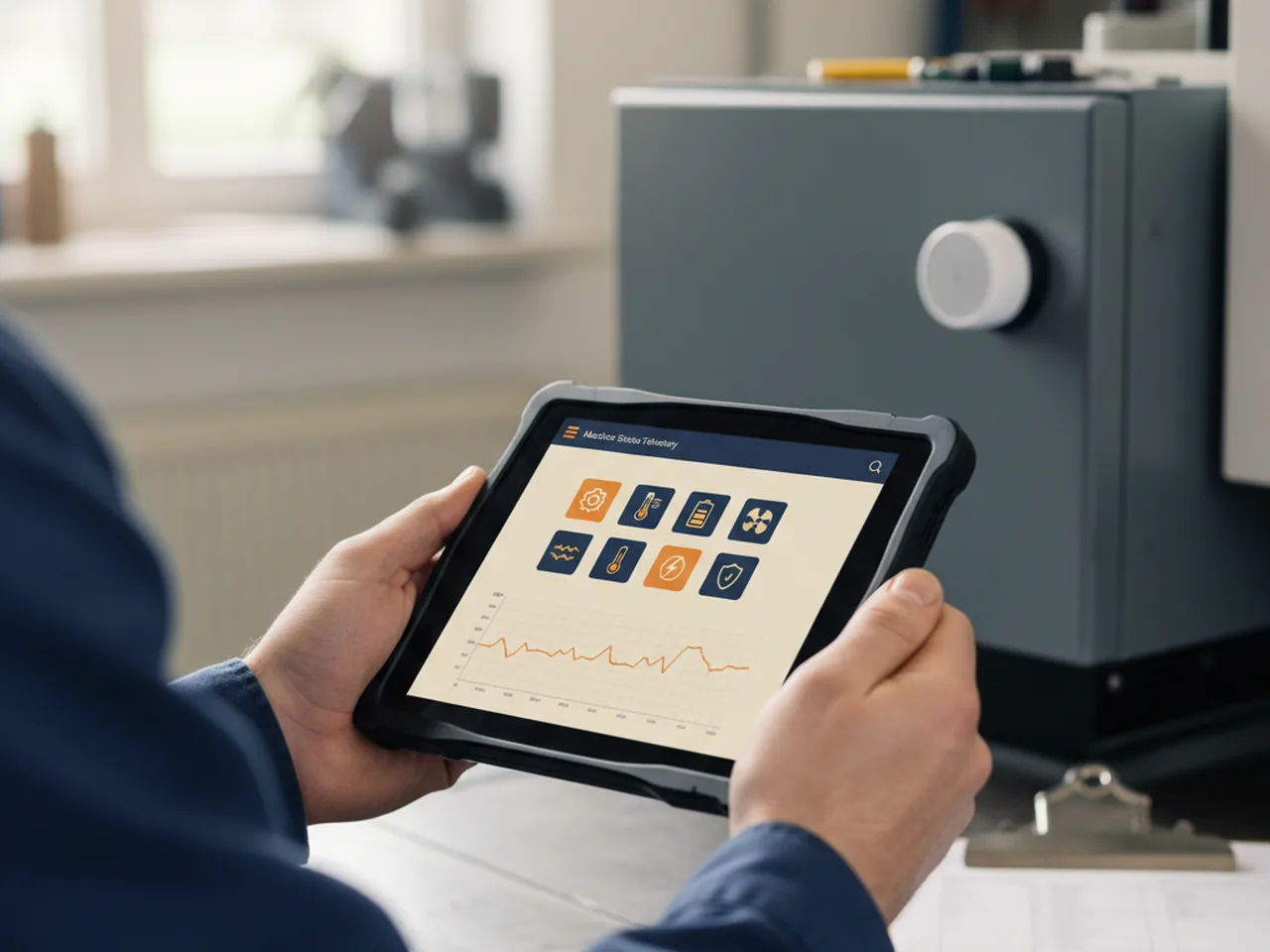 Telemetrie-Detail Maschinenstatus auf Tablet