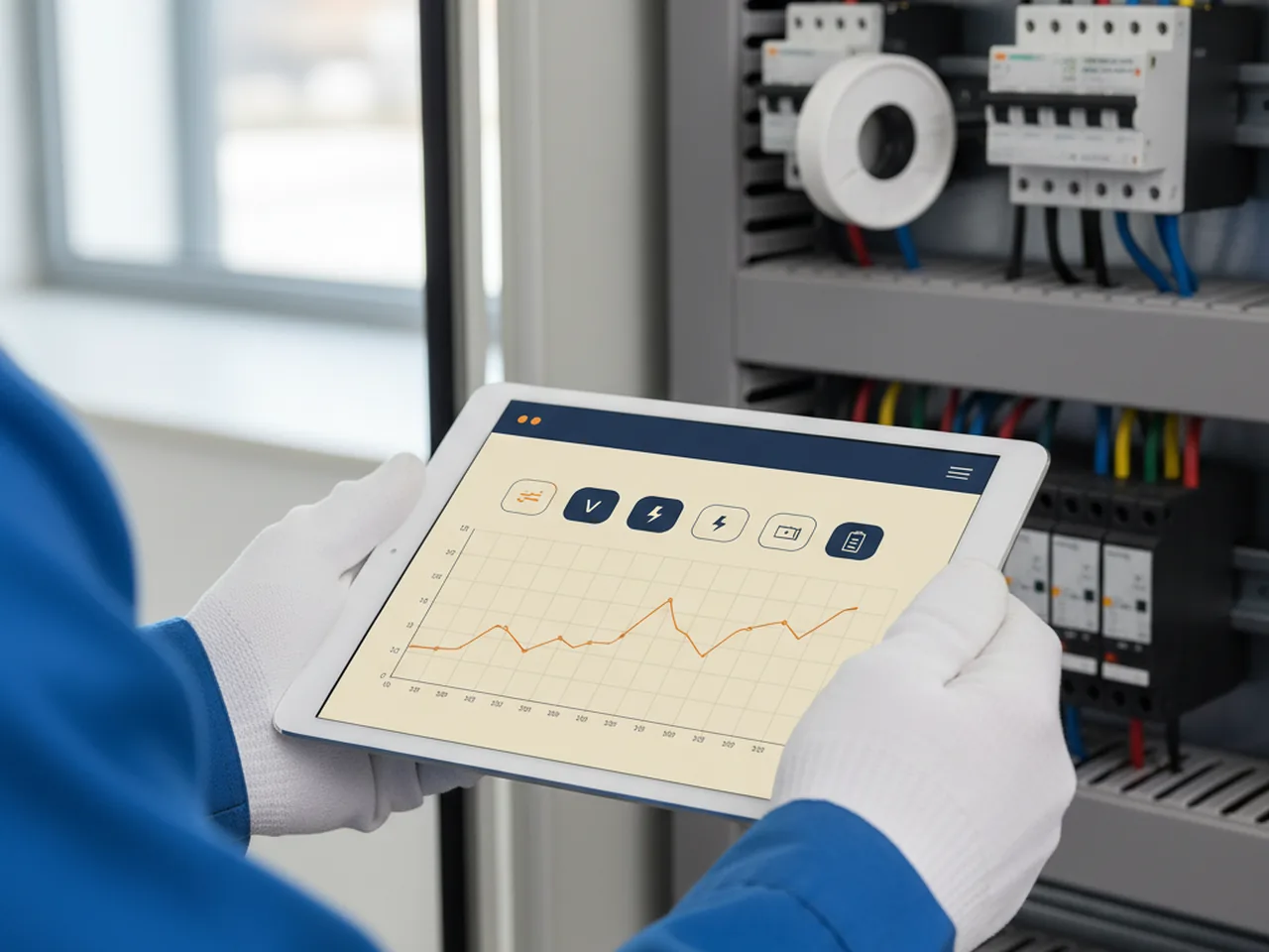 Telemetrie-Detail Energie auf Tablet